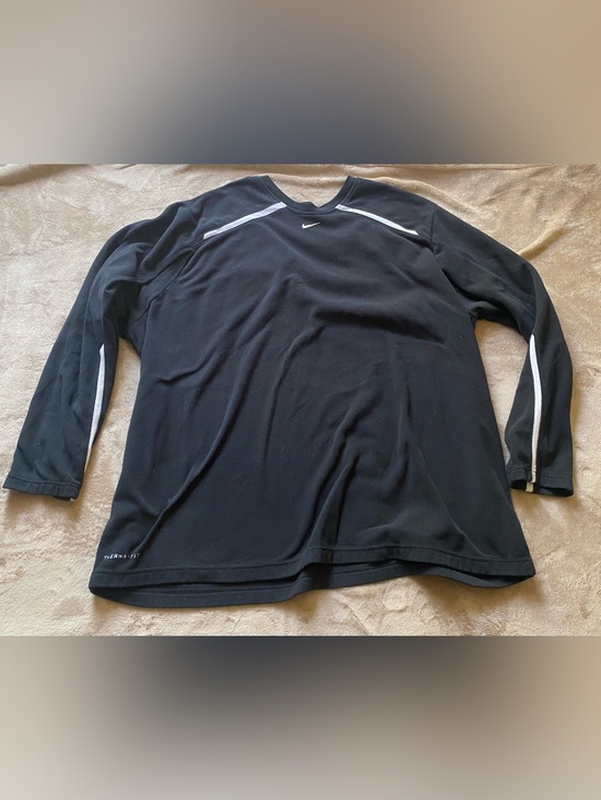 Nike Other - Nike Black Long Sleeve Fleece Pullover with White Accents